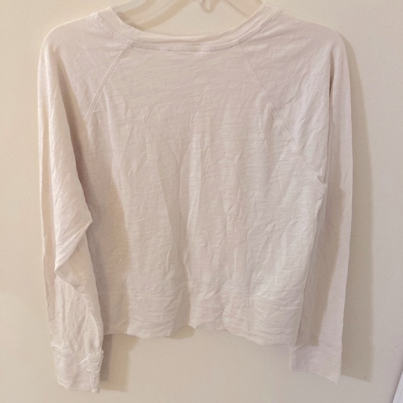 ATHLETA BUNDLE Cream Long Sleeve Slub Crop Top & Elation Snow Dye 7/8 Legging XS - Picture 6 of 9